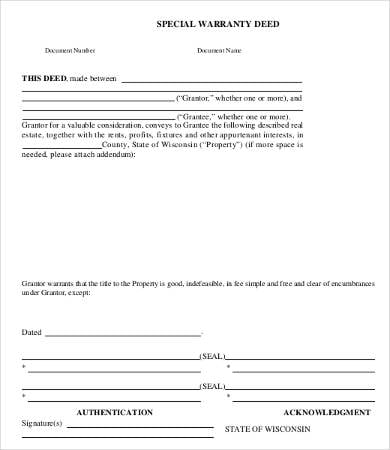Warranty Deed Form - 10+ Free Word, PDF Documents Download