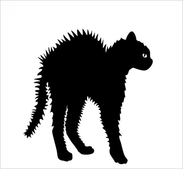 angry cat silhouette