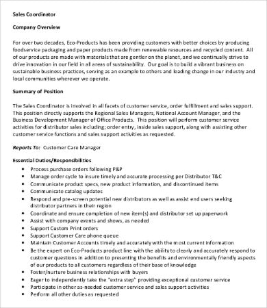 10+ Coordinator Job Description Templates - PDF, DOC