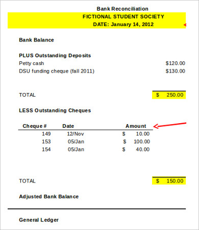 Bank Reconciliation Template 11 Free Excel Pdf Documents