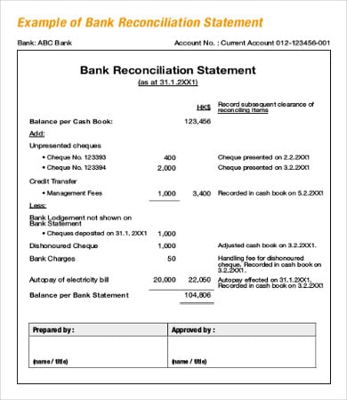 Bank Reconciliation Template 13 Free Excel Pdf Documents Download Free Premium Templates