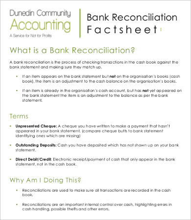 letter reconciliation format Reconciliation Bank Free  Templates PDF Download  13 Excel, Free Documents & Premium   Template