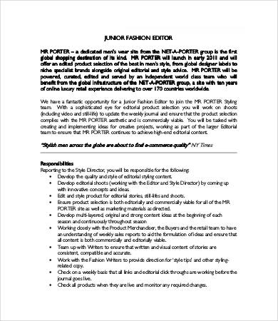 9+ Editor Job Descriptions - PDF, DOC