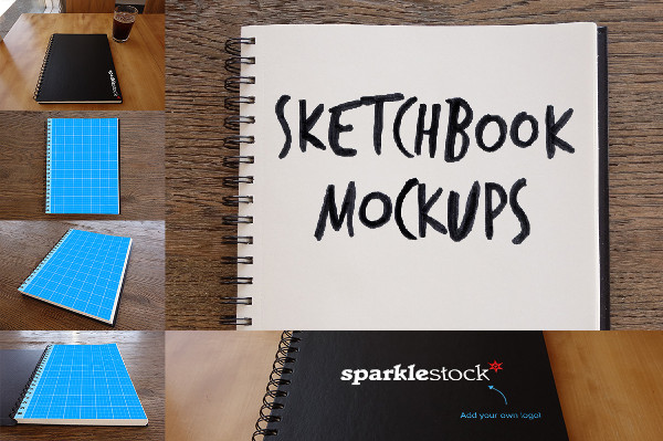 Notebook Sketch Logo Mockup  GraphicsFamily