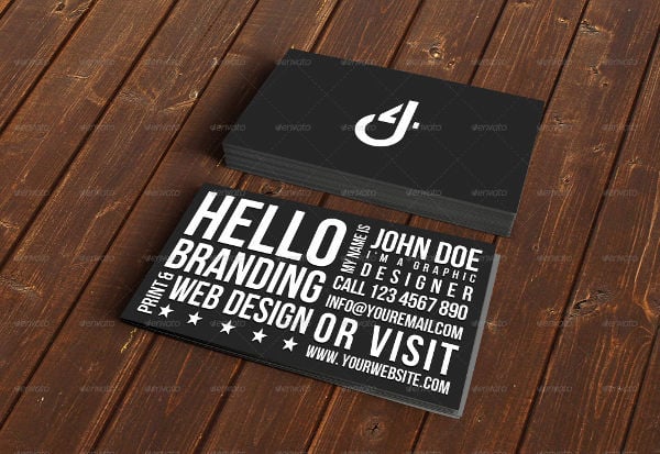unique typography business card