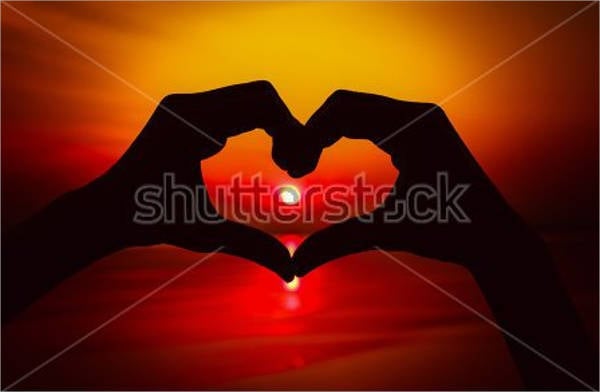 heart hands silhouette