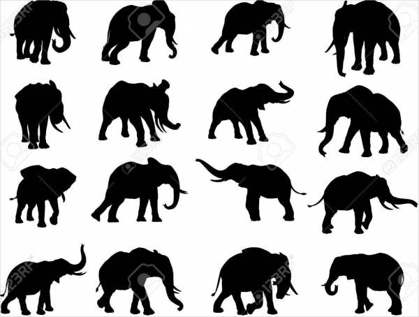elephant family silhouette