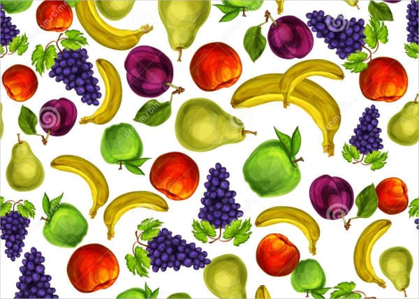 seamless mixed fruit patterns