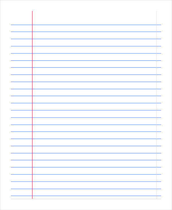 Printable Notebook Paper 9 Free Pdf Documents Download Free Premium Templates