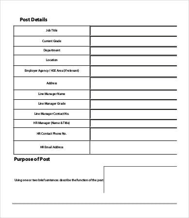 job evaluation application form template