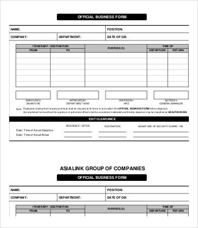Business Form Template - 9+ Free PDF Documents Download