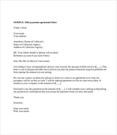 letter of assignment debt