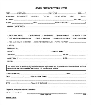 service referral form template
