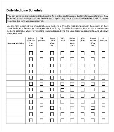 Patient Schedule Template - 6+ Free Word, Excel, PDF Format Download