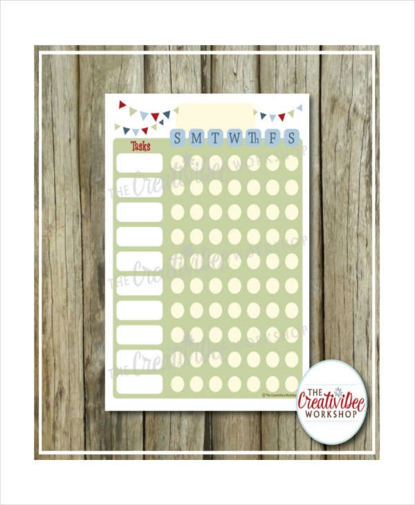 printable daily chore chart template