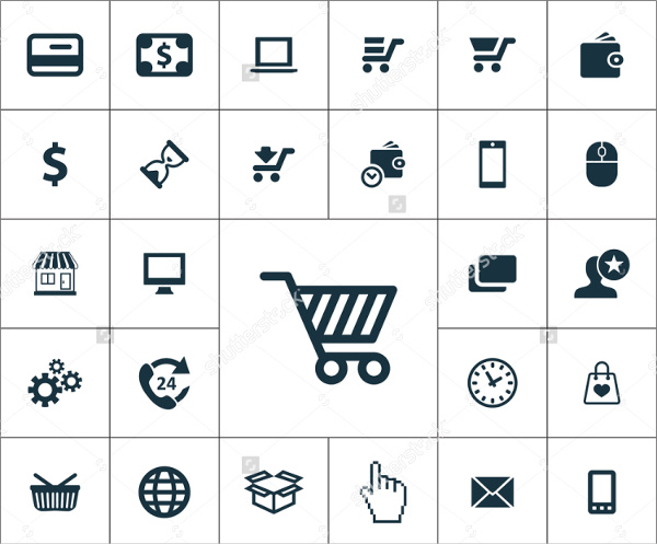 vector e commerce icons set