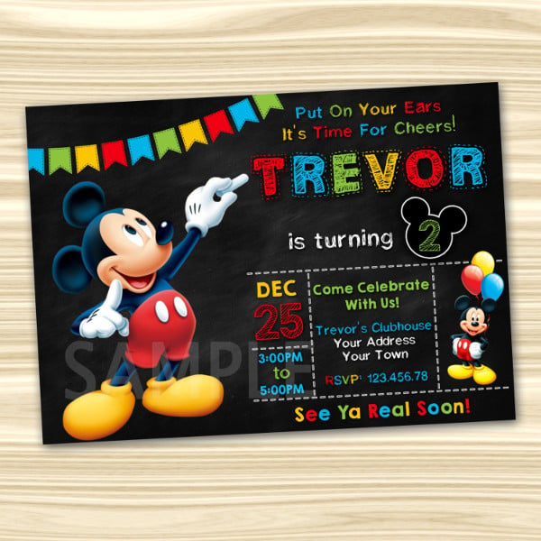 printable mickey mouse birthday invitation