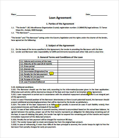 free simple loan agreement template