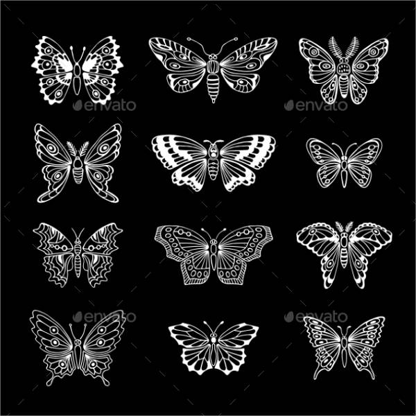 beautiful butterfly silhouettes