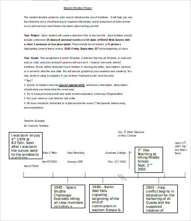 student project timeline template word