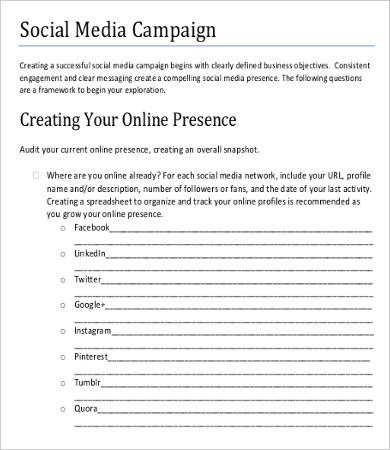 social media campaign proposal template