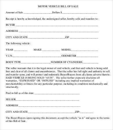 printable bill of sale template 8 free pdf documents download free