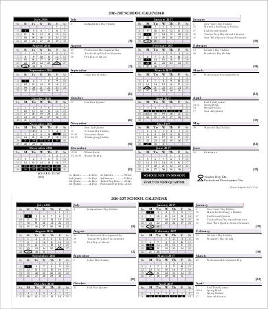 printable blank school calendar