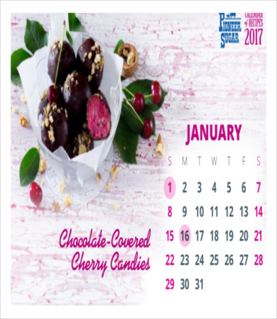 blank monthly recipe calendar