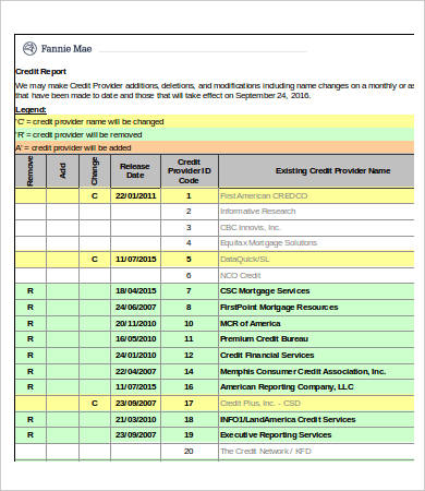 Credit Report Template - 17+ Free PDF, Excel, Word Documents Download