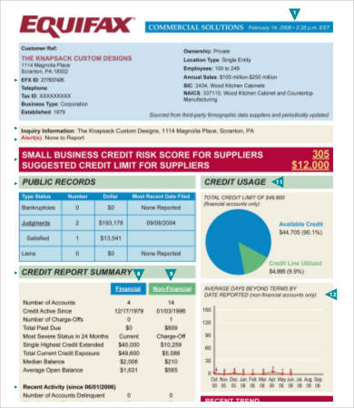 commercial credit report template