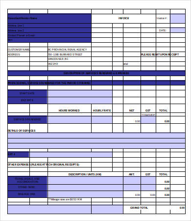 free printable construction invoice template