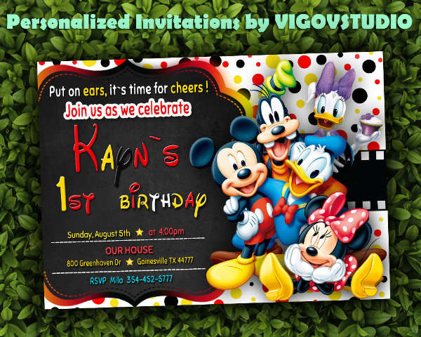 mickey mouse party invitation