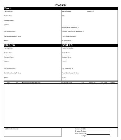 free printable invoice template in pdf