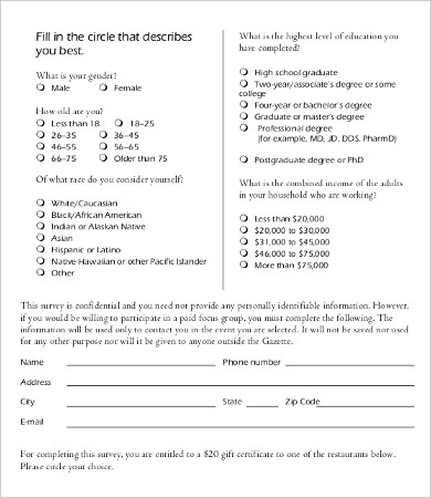 11+ Sample Survey Questionnaires - Free Sample, Example Format Download