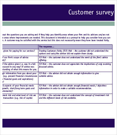 printable customer survey template