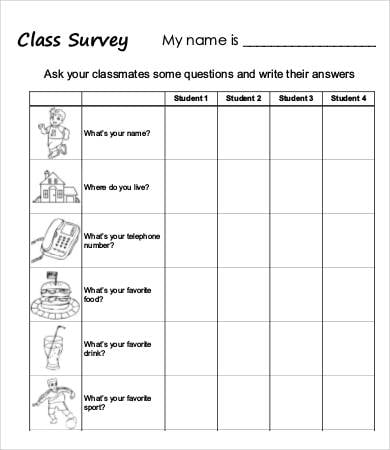 printable survey template for kids