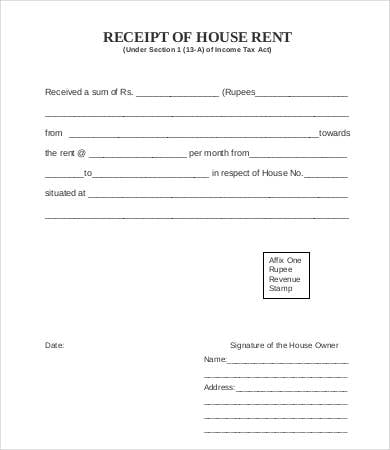 printable house rent receipt template