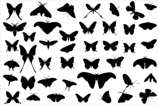 side butterfly silhouette