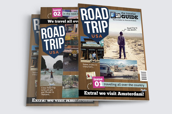 road trip travel magazine template