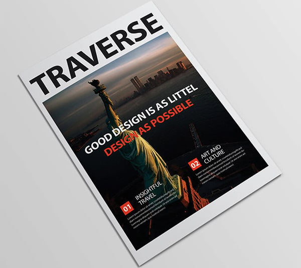 clean travel magazine template