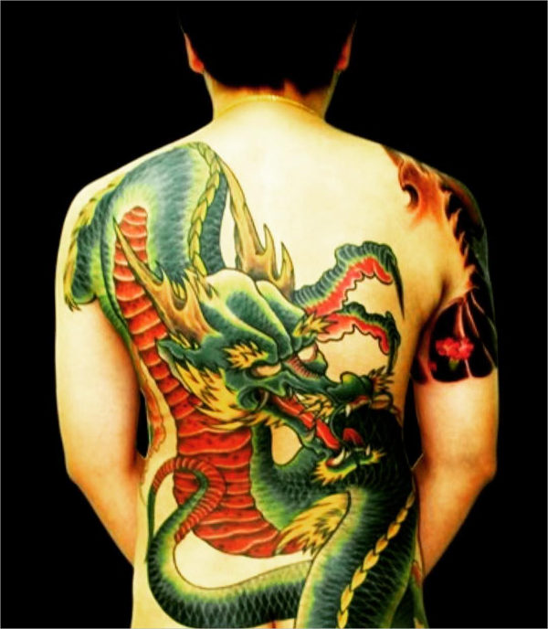 colorful dragon tattoo design