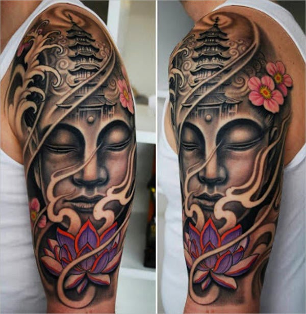 colorful sleeve tattoo