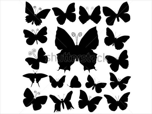 butterfly silhouette side