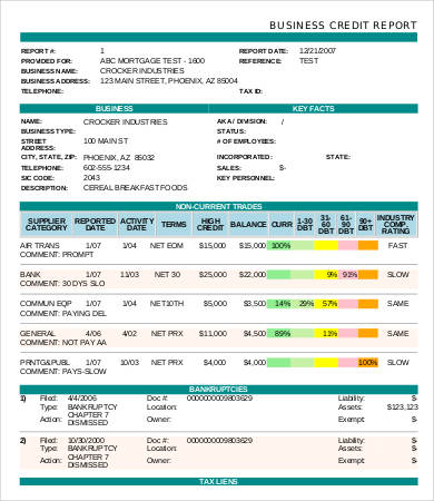 free business credit report