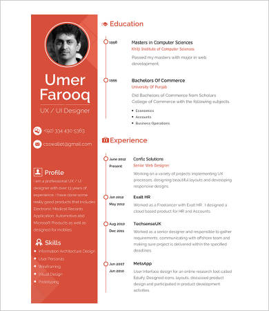 ux designer resume