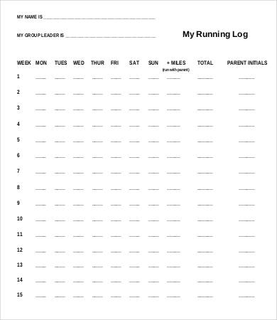 Running Log Template 9  Free Word Excel PDF Documents Download