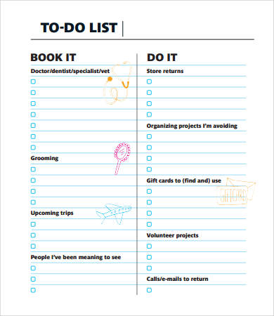 blank to do checklist template