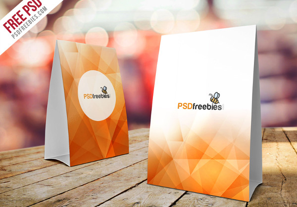 table tent card mockup free psd