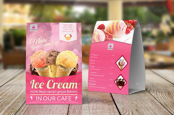 ice cream table tent template