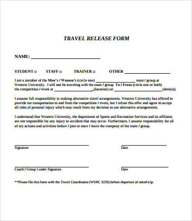 cetusa travel release form